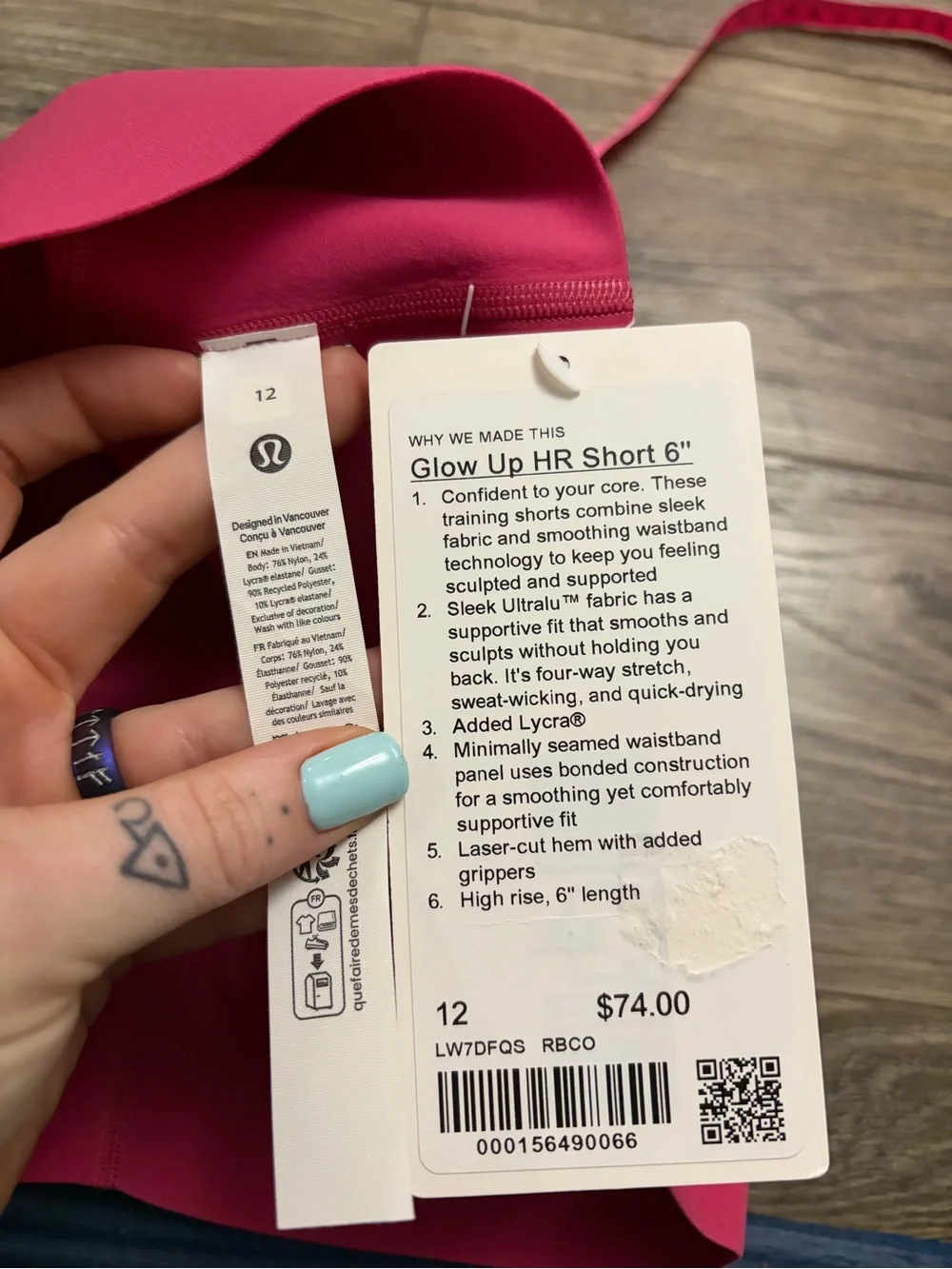 NWT Lululemon Glow Up Super-High-Rise Short 6